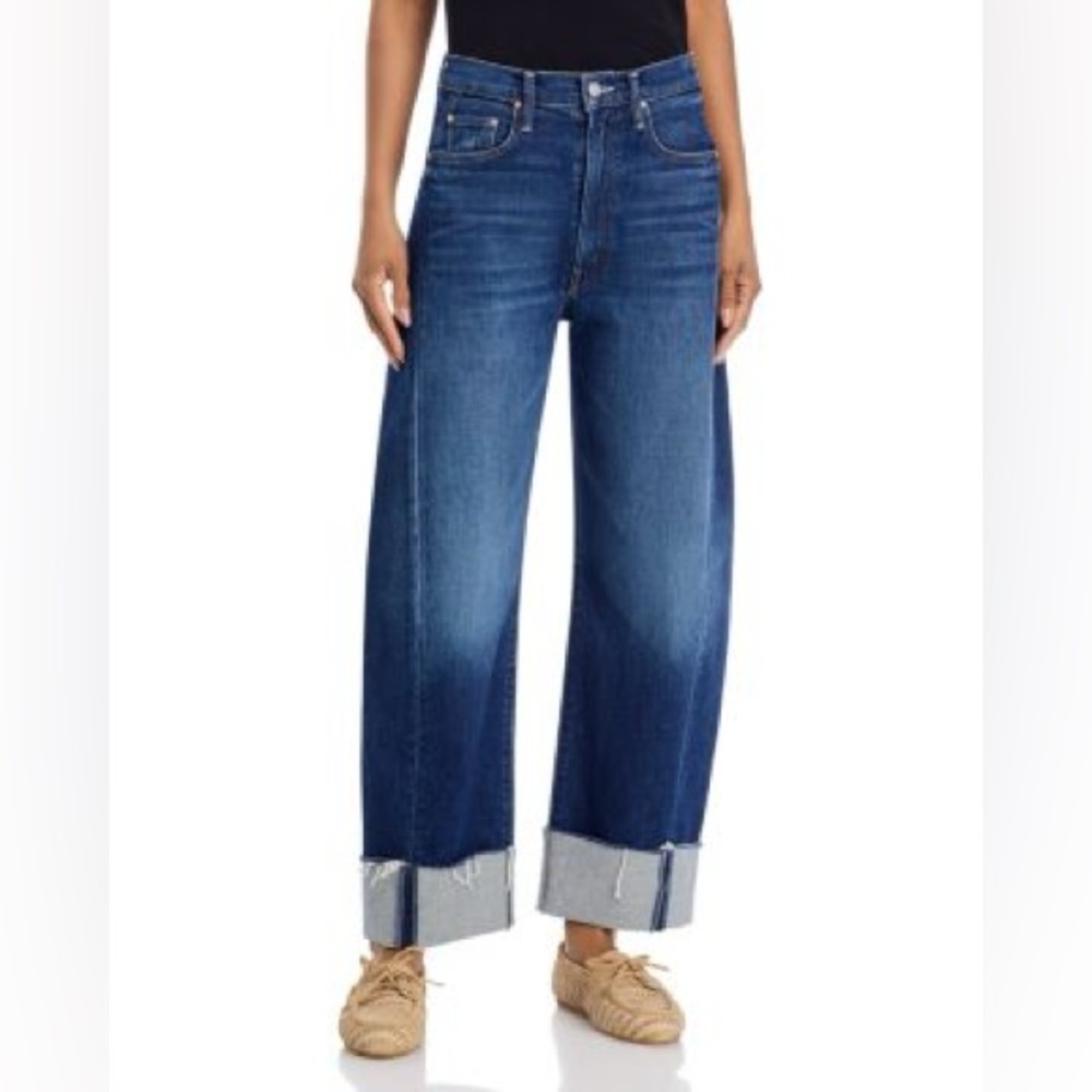 Mother Half Pipe Cuff Barrel-Leg Jeans